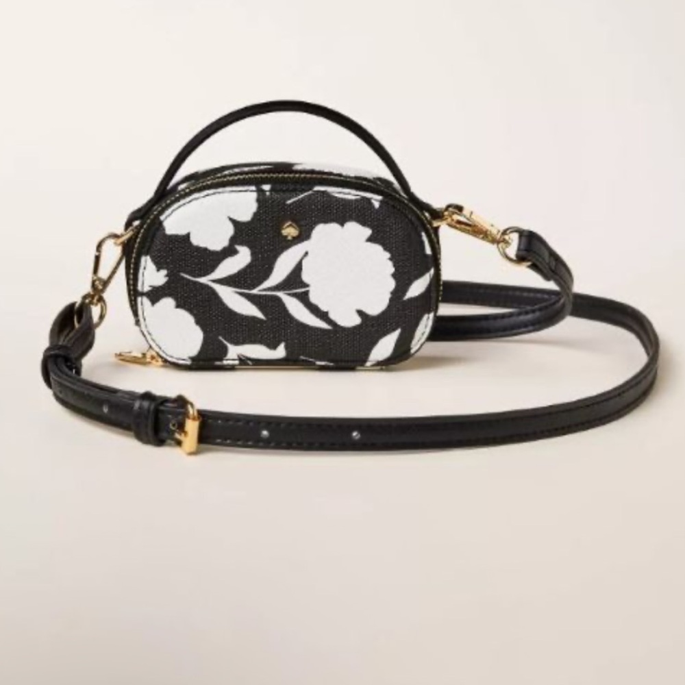 Kate Spade Black and White Floral Crossbody